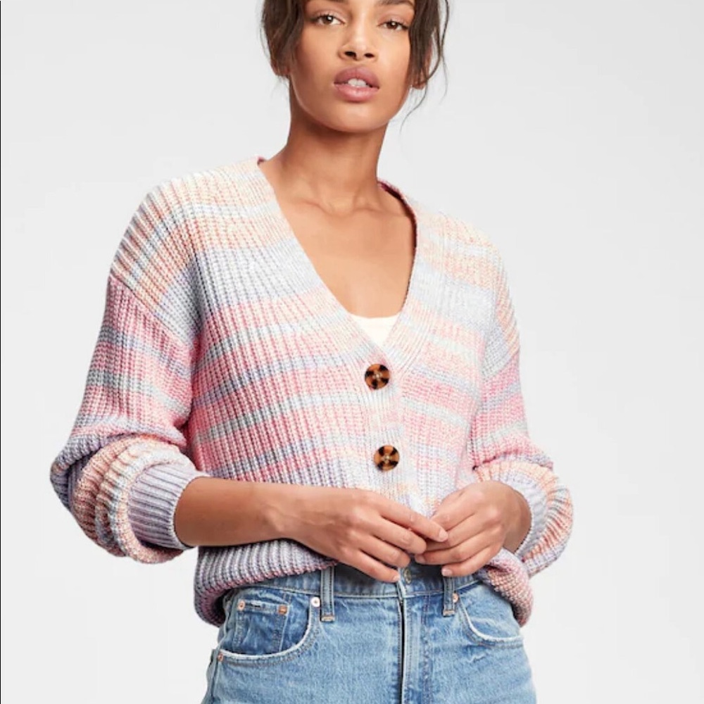 Gap pastel rainbow cardigan sweater